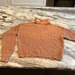 Le Lis Collection “destroyed” turtleneck sweater.  NWT
